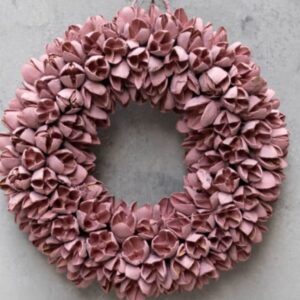 Couronne Dekokranz Wandkranz Naturkranz Handarbeit Bakuli Wreath Clay Pink 40cm∅