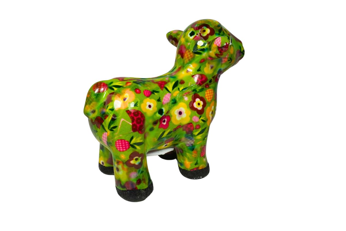 Pomme Pidou Spardose Spartier Money Bank Schaf Farm Green Flower Design S
