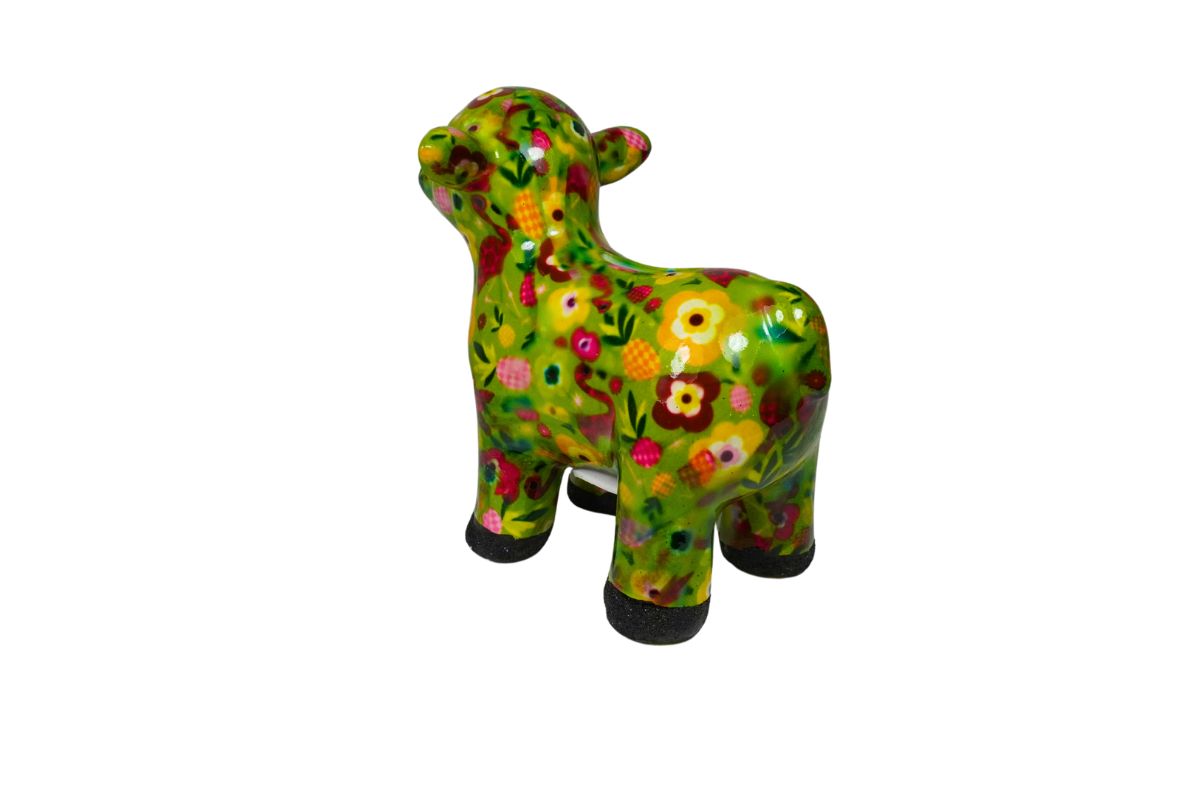 Pomme Pidou Spardose Spartier Money Bank Schaf Farm Green Flower Design S