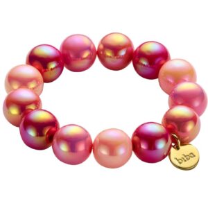 Biba Armband Polymer Perlen 16mm Ø Rosa Pink Biba Anhänger Gold