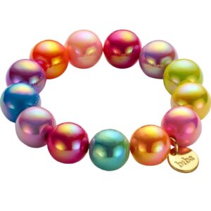 Biba Armband Polymer Perlen 16mm Ø Ice Bonbon Biba Anhänger Gold