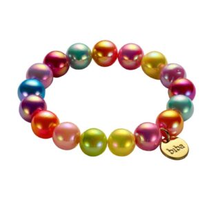 Biba Armband Polymer Perlen 12mm Ø Ice Bonbon Biba Anhänger Gold