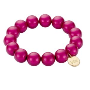 Biba Armband Polymer Perlen 14mm Ø Rot Biba Anhänger Gold