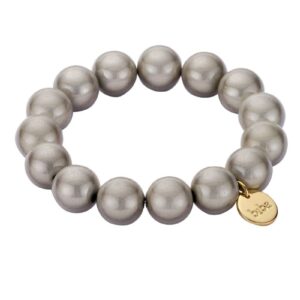 Biba Armband Polymer Perlen 14mm Ø Grau Biba Anhänger Gold