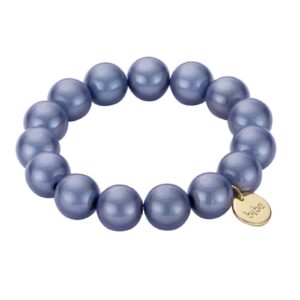Biba Armband Polymer Perlen 14mm Ø Blau Biba Anhänger Gold
