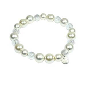 Biba Armband Polymer Perlen 8-10mm Ø Perlmutt Biba Anhänger Silber