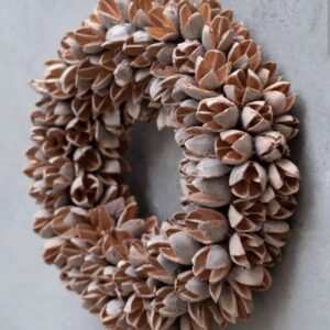 Couronne Dekokranz Naturkranz Handarbeit Bakuli Wreath Old Pink 40 cm ∅