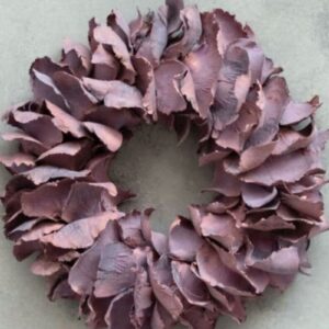 Couronne Deko Kranz Naturkranz Palm Petal Wreath Clay Pink 40 cm ∅ Handarbeit
