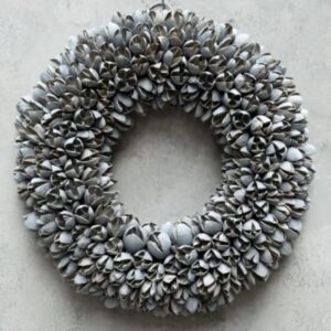 Couronne Dekokranz Naturkranz Handarbeit Bakuli Wreath Grey Smoke 40 cm ∅