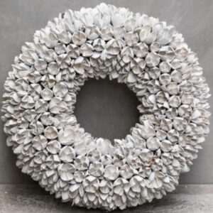 Couronne Dekokranz Naturkranz Handarbeit Bakuli Wreath White Wash 40 cm ∅