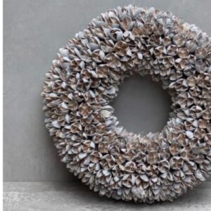 Couronne Dekokranz Naturkranz Handarbeit Bakuli Wreath White Wash 40 cm ∅