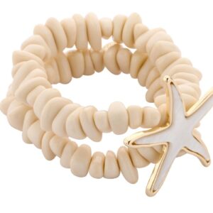 Biba Armband Resin Perlen 15mm Ø Stern 45mm Beige Gold