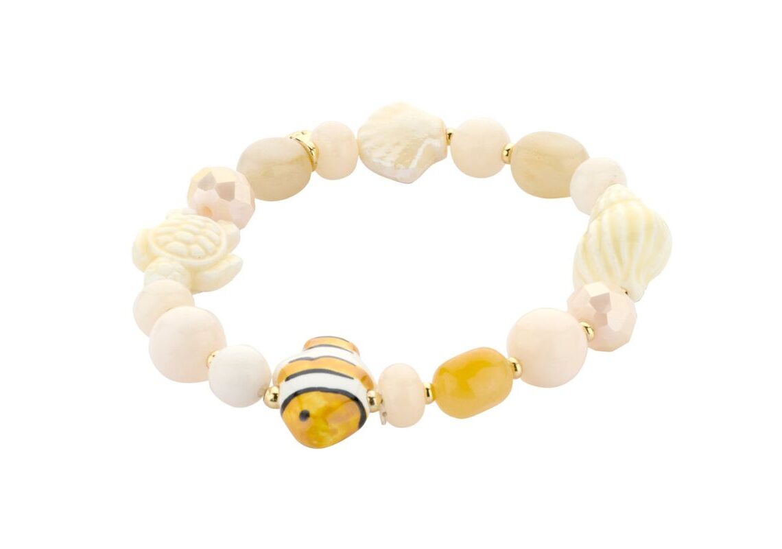 Biba Armband Glas Perlen Summer Time Mix Biba Anhänger Gold