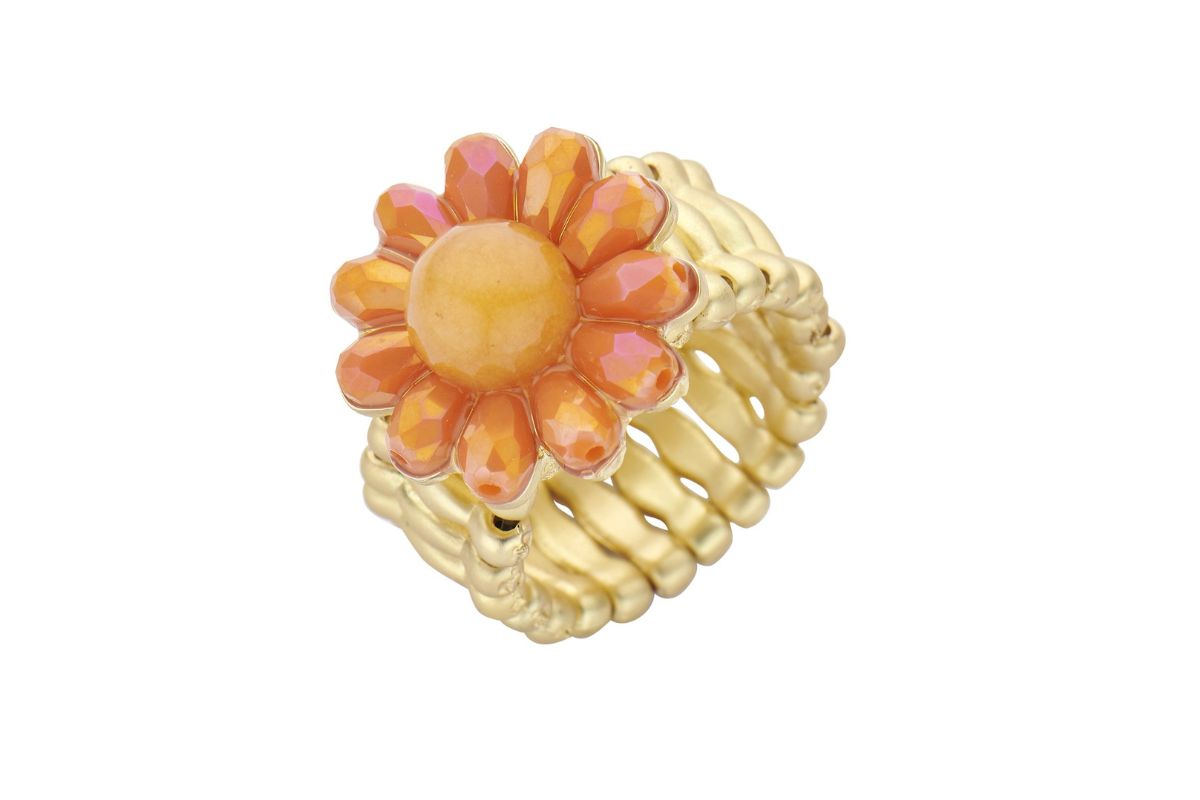 Biba Ring Flower Love Orange Sommer Schmuck