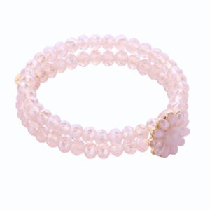 Biba Armband Duo Crystal Perlen 6mm Ø Rosa Biba Anhänger Gold