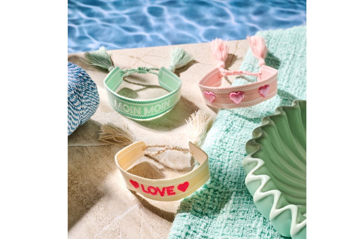 Biba Armbänder Textil Biba Anhänger Gold Sommer Schmuck
