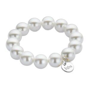 Biba Armband Polymer Perlen 14mm Ø Perlmutt Weiß Biba Anhänger Silber