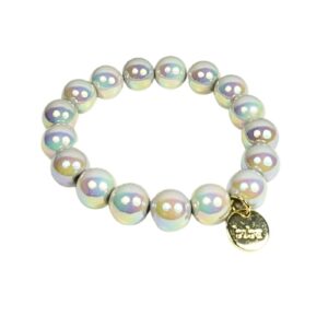 Biba Armband „Schimmer Iris“– Polymer Perlen 12mm Ø | Biba Anhänger Gold