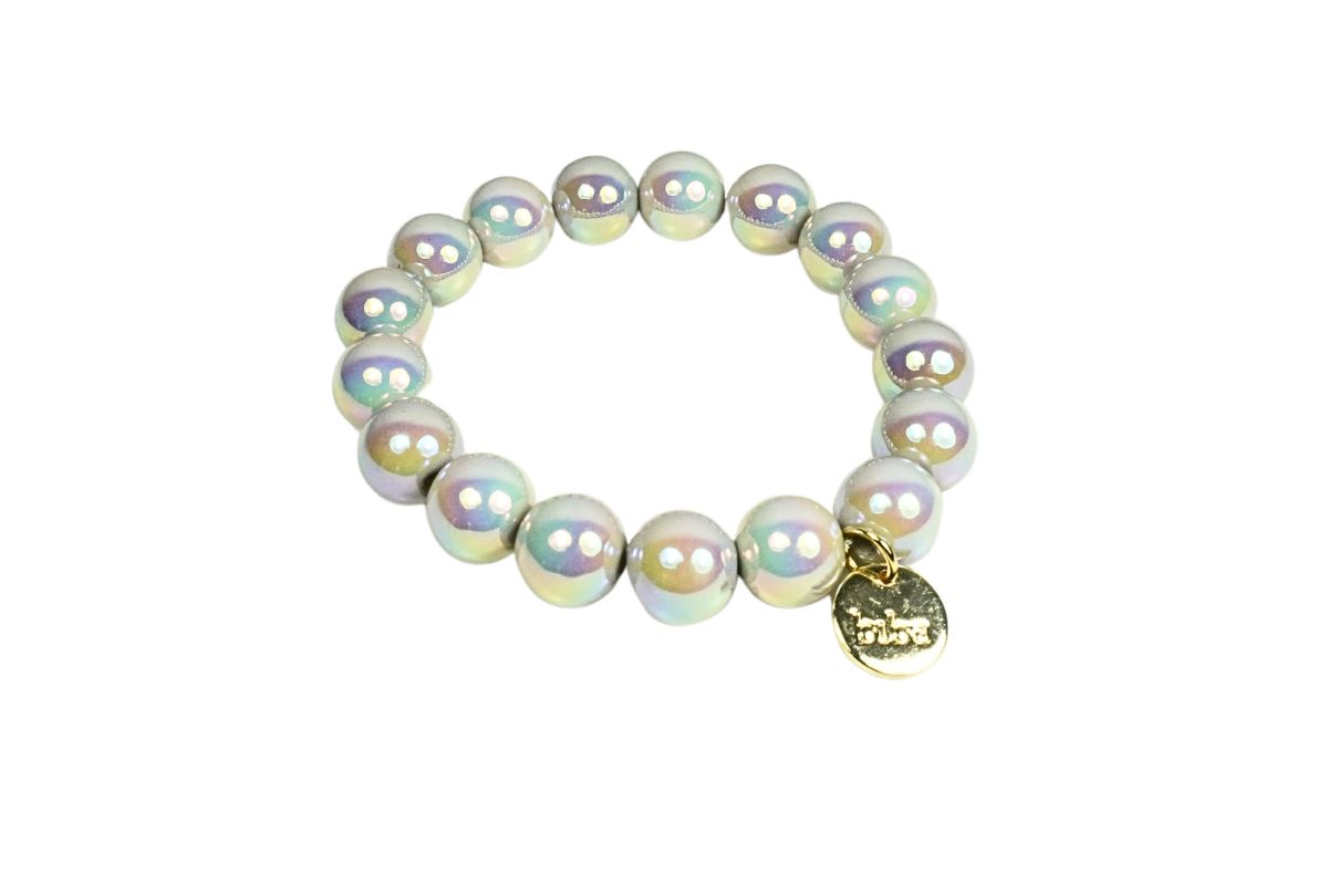 Biba Armband „Schimmer Iris“– Polymer Perlen 12mm Ø | Biba Anhänger Gold