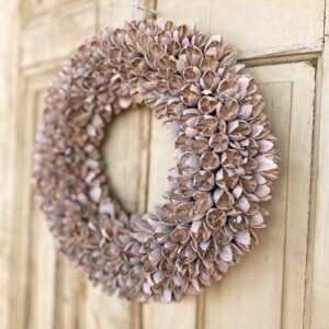 Couronne Dekokranz Naturkranz Handarbeit Bakuli Wreath Blossom Pink 40 cm